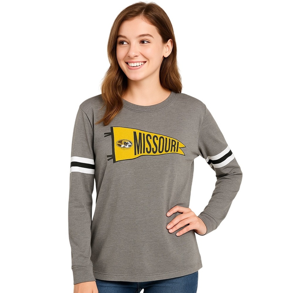Champion Authentic Athleticwear Unisex Gray‎ Long-Sleeve Missouri Shirt Medium